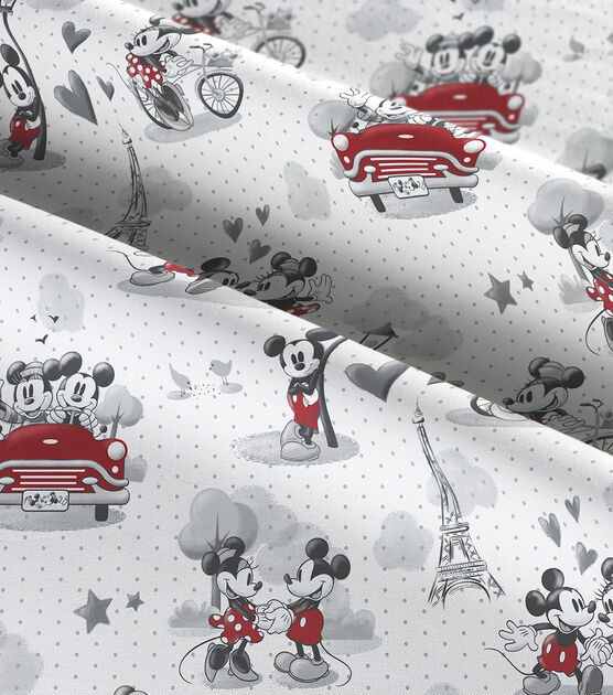 Disney Mickey & Minnie Mouse Cotton Fabric  Vintage Romance, , hi-res, image 3