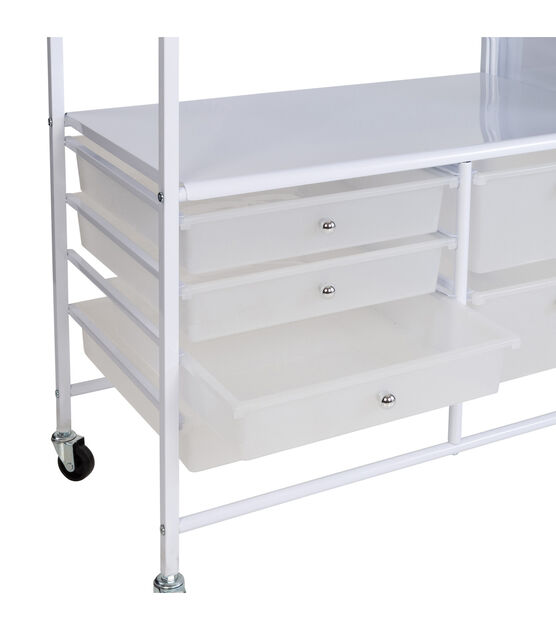 31" Rolling Storage Cart With 6 Drawers & Extended Table by Top Notch, , hi-res, image 10