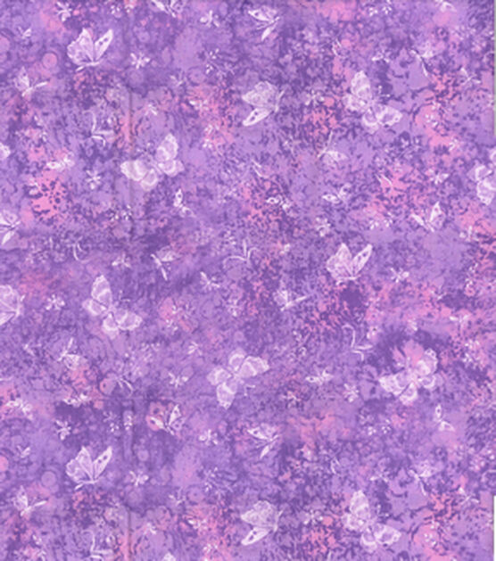 Fabric Traditions Purple Butterflies Cotton Fabric by Keepsake Calico