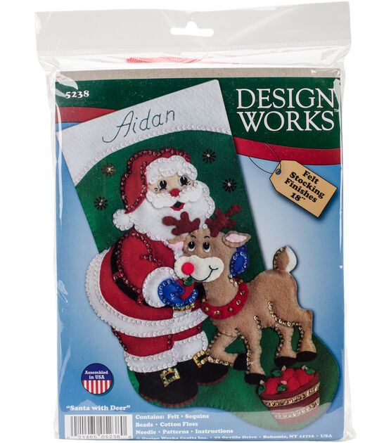 Design Works 18" Santa & Rudolph Felt Stocking Kit