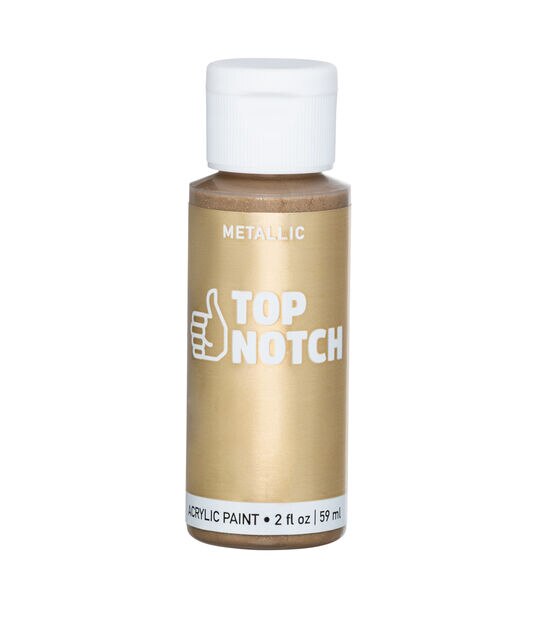 2oz Gold Metallic Acrylic Craft Paint by Top Notch, , hi-res, image 1