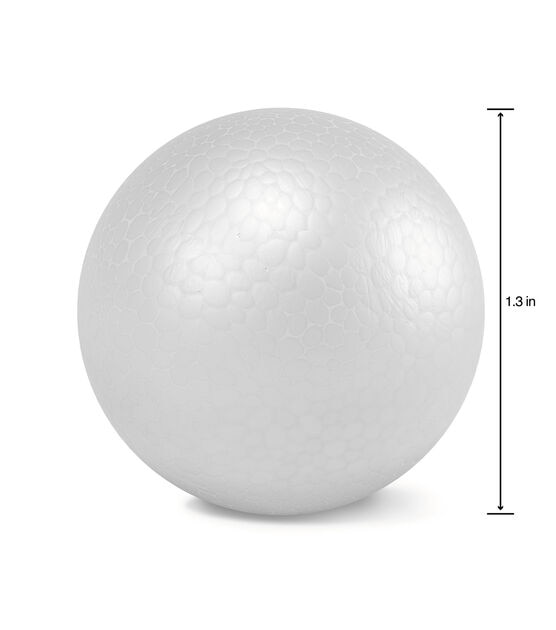 Smooth Foam Balls 1.3in 12 Pkg White, , hi-res, image 2