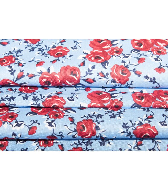 Flower Patriotic Cotton Fabric, , hi-res, image 4