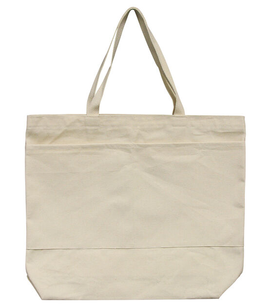 Large Canvas Tote with Pocket Natural | JOANN