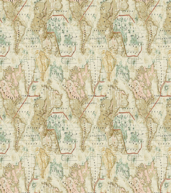 Novelty Cotton Fabric Map Exploration, , hi-res, image 2