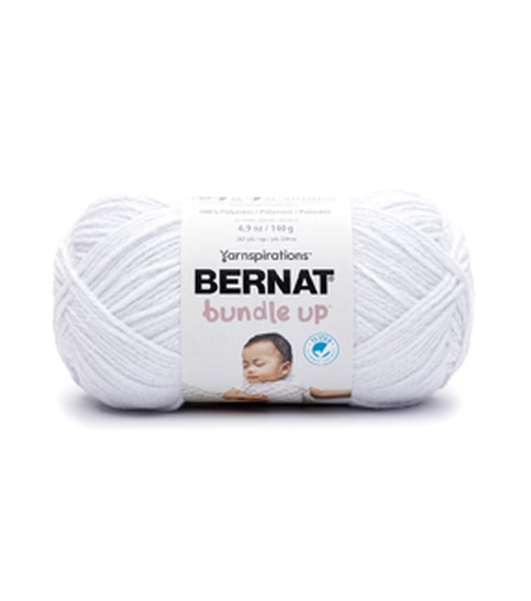 Bernat Bundle Up 244yds Worsted Polyester Yarn, Cloud White, hi-res