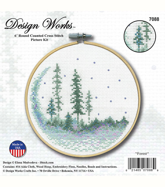 Design Works 6" Forest Round Counted Cross Stitch Kit, , hi-res, image 3