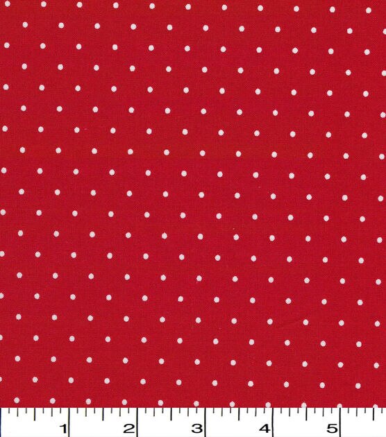 White Dots on Red Quilt Cotton Fabric by Quilter's Showcase, , hi-res, image 2