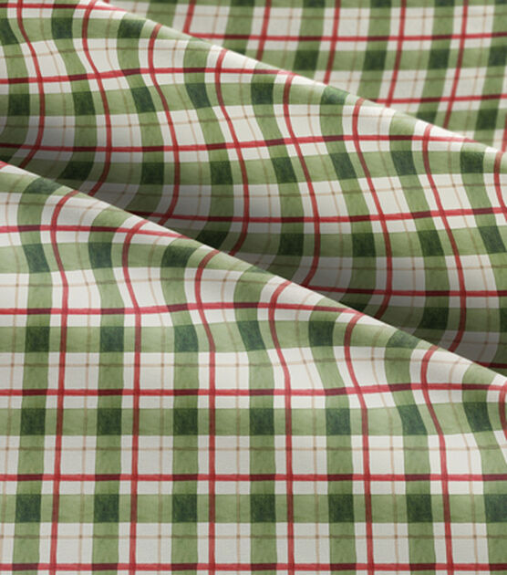 Susan Winget Green Plaid Christmas Cotton Fabric, , hi-res, image 3