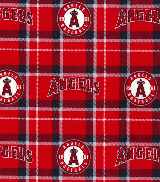 Fabric Traditions Los Angeles Angels Flannel Fabric Plaid