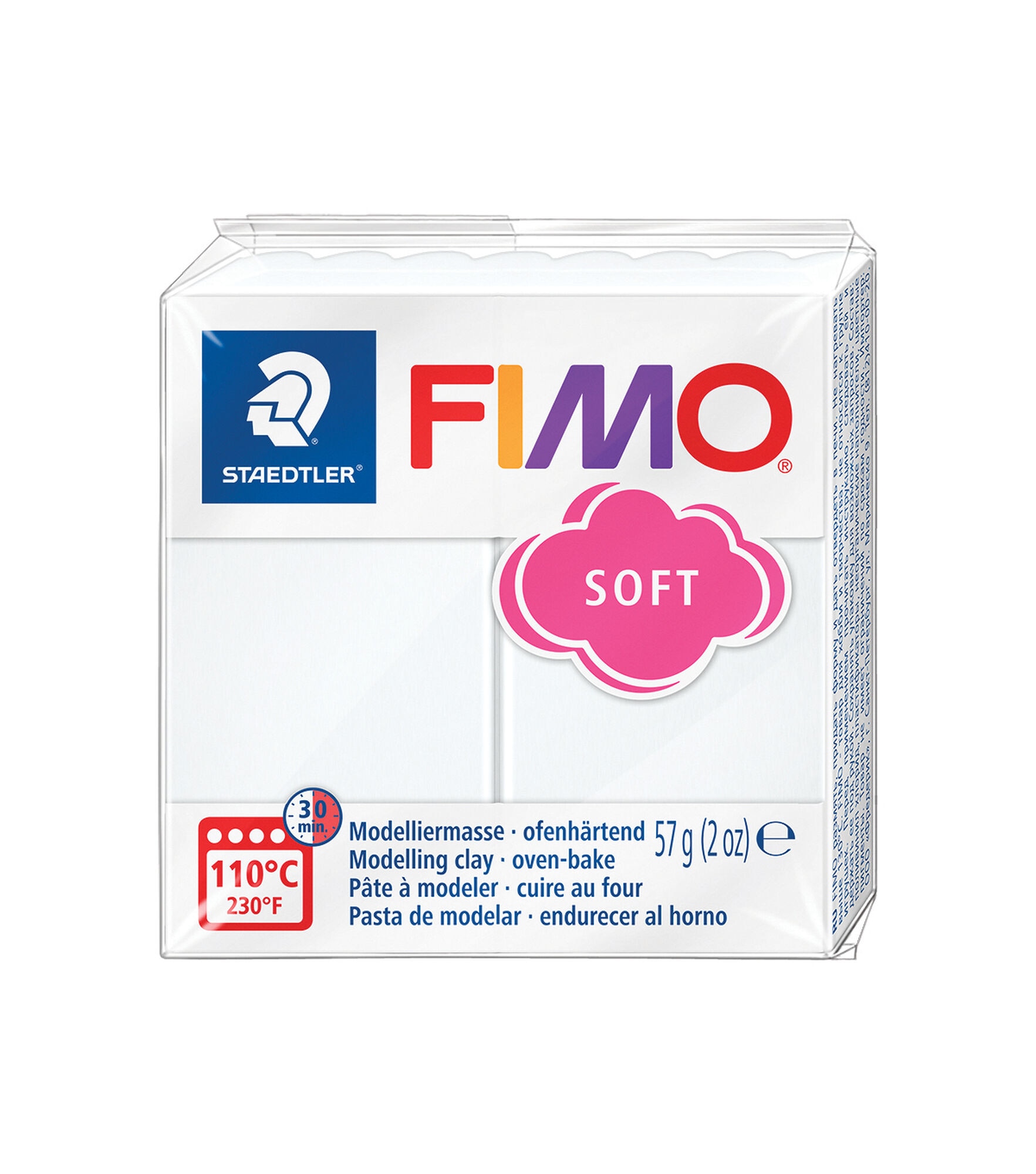 Fimo 2oz Soft Oven Bake Modeling Clay, White, hi-res