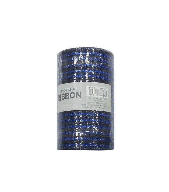 5.5" x 30' Metallic Navy Deco Mesh by Place & Time