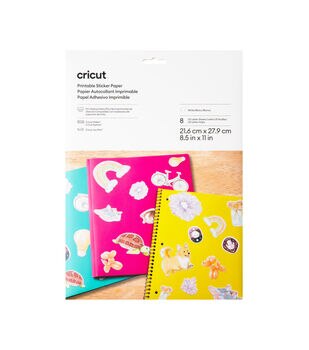 9 Packs: 12 Ct. (108 Total) Cricut Printable Sticker Paper, Size: 8.5” x 11”, White