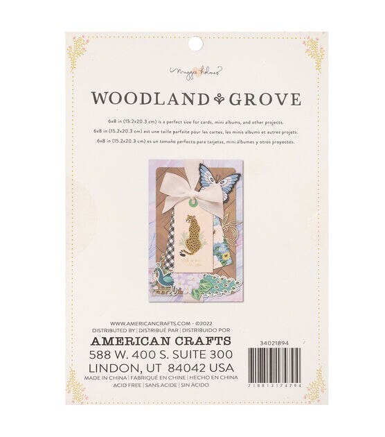 American Crafts 36 Sheet 6" x 8" Woodland Grove Paper Pack, , hi-res, image 2