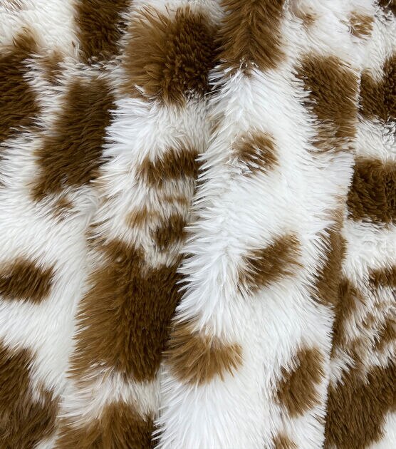 1 Yard of Faux Cow Hide Fabric in Brown and White Great for