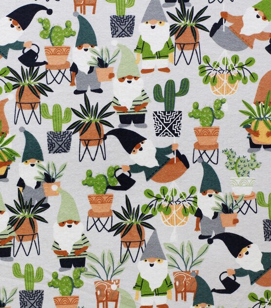 Gnomes & Plants Super Snuggle Flannel Fabric