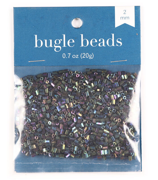 2mm Black 2 Cut Glass Bugle Beads by hildie & jo