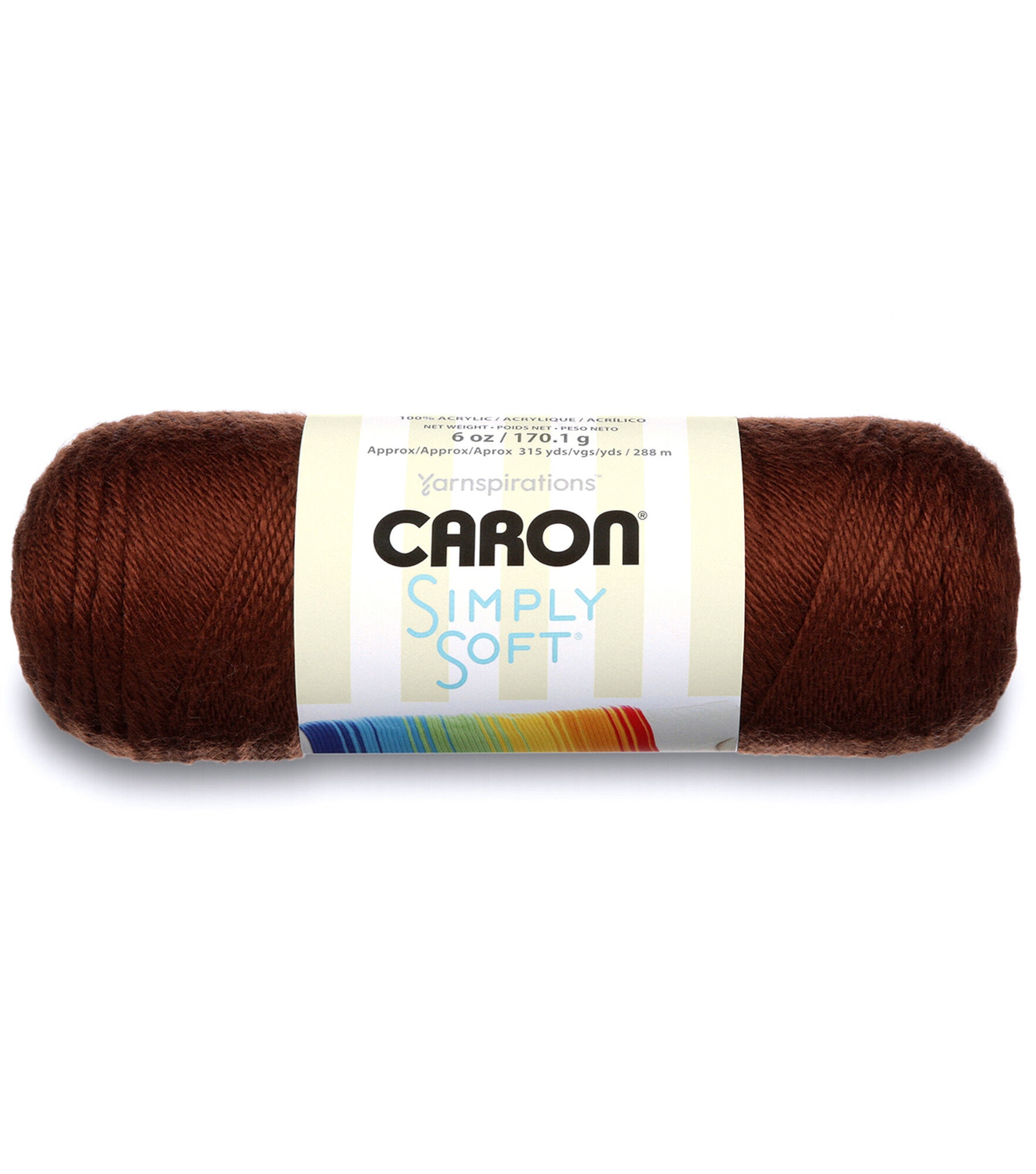 Caron Simply Soft 315yds Worsted Acrylic Yarn, Chocolate, hi-res