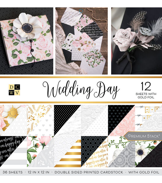 DCWV Premium Stack Double-sided Printed Cardstock - Wedding Day