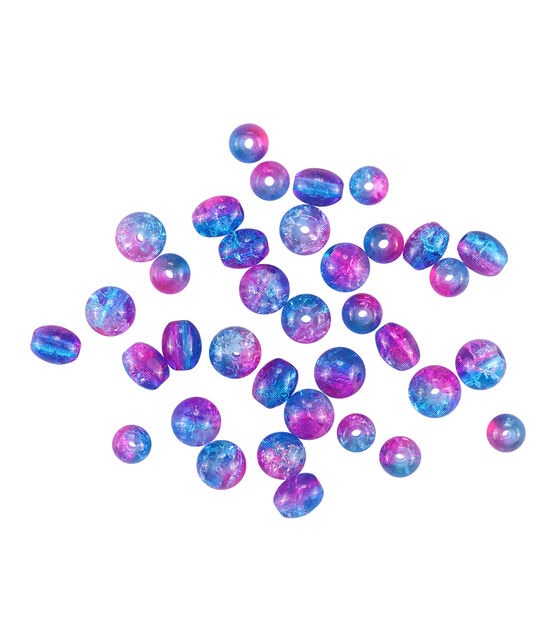 140pc Purple & Blue Cracked Ice Seed Beads by hildie & jo, , hi-res, image 2