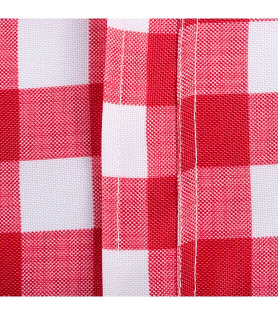 Design Imports Red Check Outdoor Tablecloth with Zipper 120", , hi-res, image 4