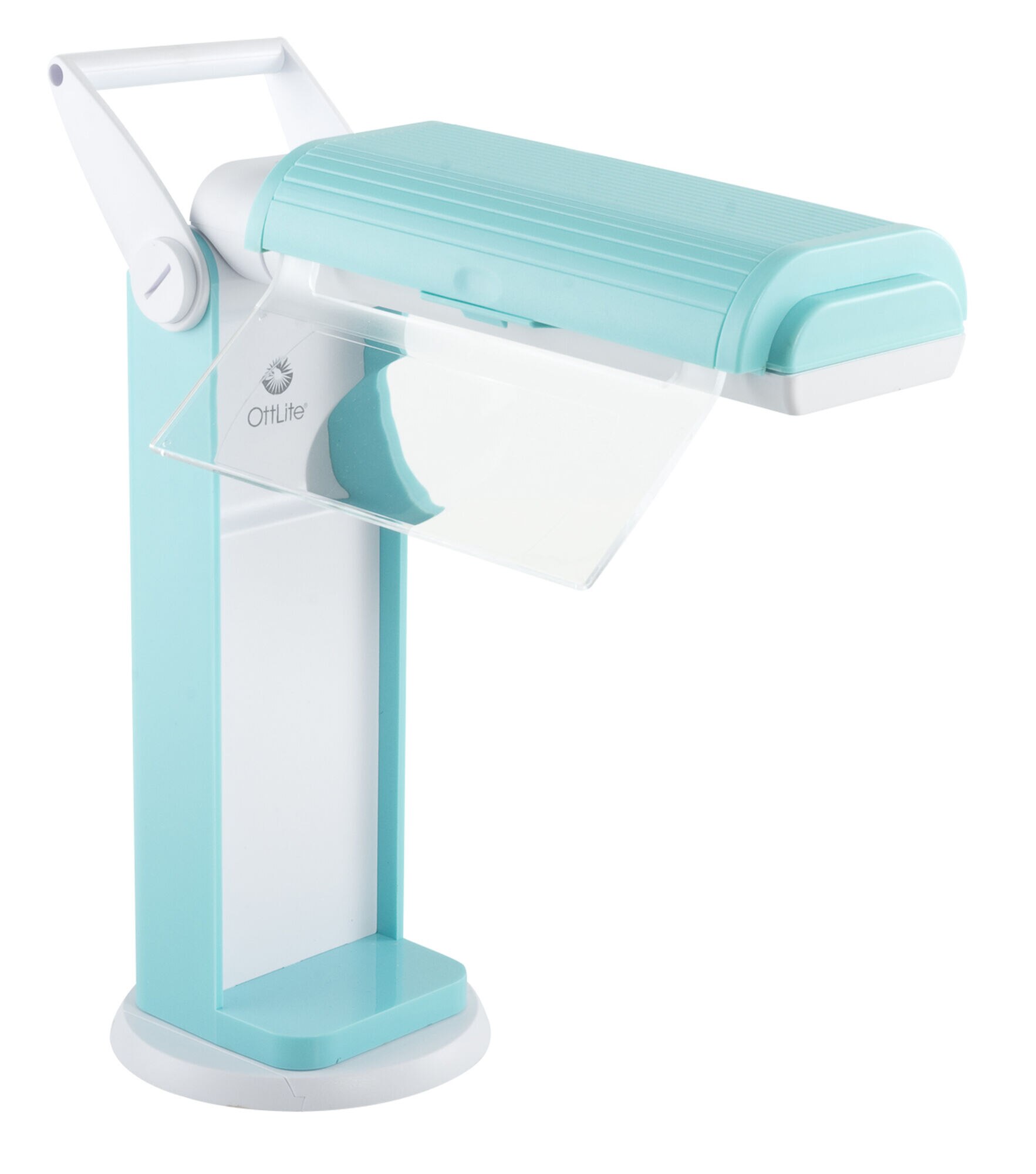 OttLite 19.5" Portable Task Lamp With Magnifier, Turquoise, hi-res