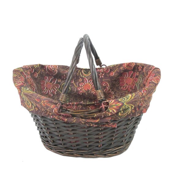 Organizing Essentials Lined Willow Basket with Handles