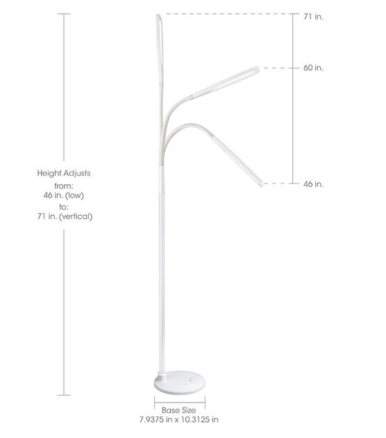 OttLite 71" Natural Daylight LED Flex Floor Lamp, , hi-res, image 2