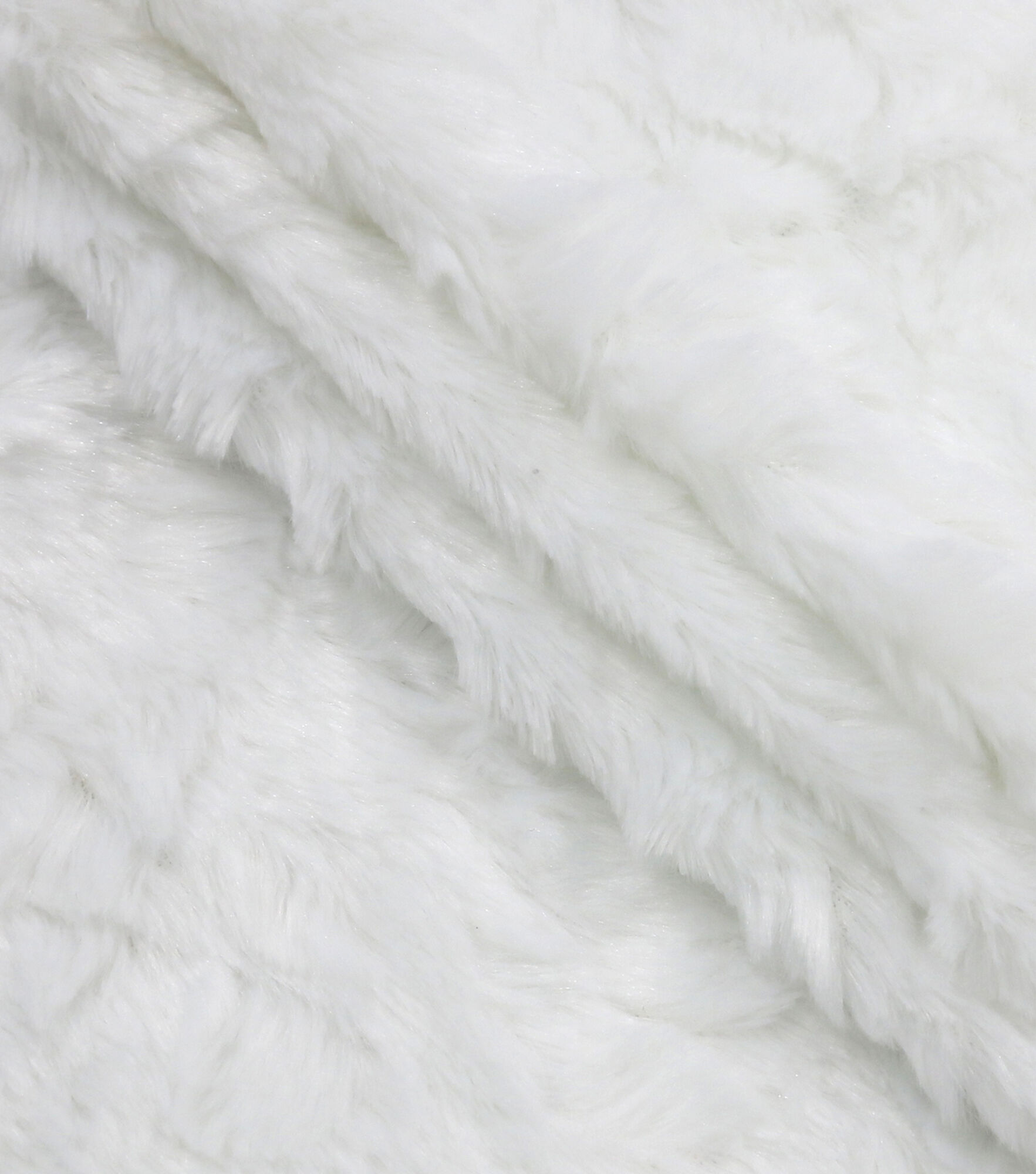 Rabbit Faux Fur Fabric, White, hi-res