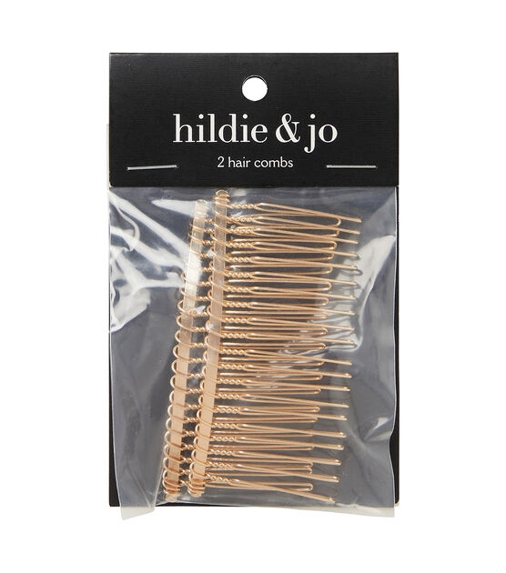 2" x 3" Gold Wire Hair Combs 2pk by hildie & jo