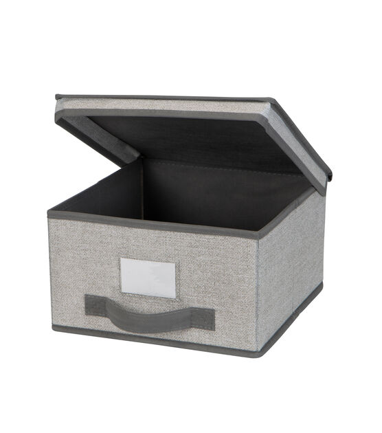 Simplify 11" x 12" Heather Gray Storage Box, , hi-res, image 9