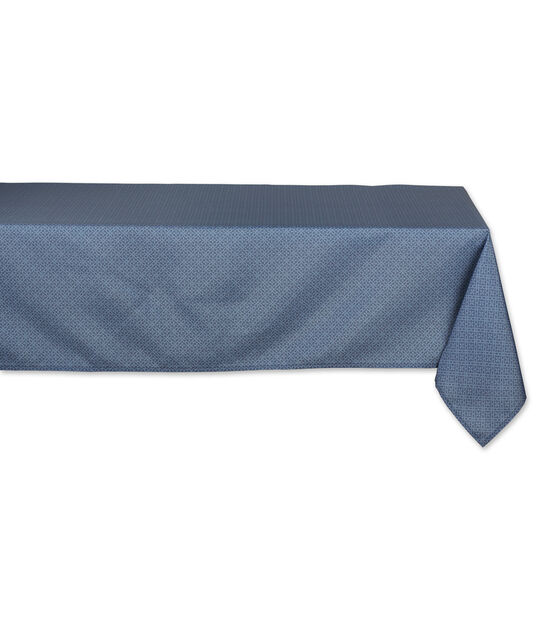 Design Imports French Blue Tonal Lattice Outdoor Tablecloth 60" x 84", , hi-res, image 2
