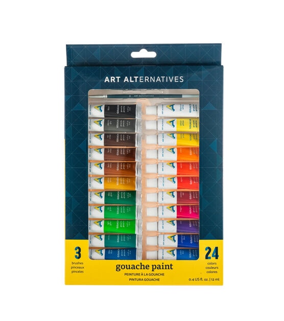 Art Alternatives Economy Gouache Paint Set, 12ml Tubes, 24-Color Set