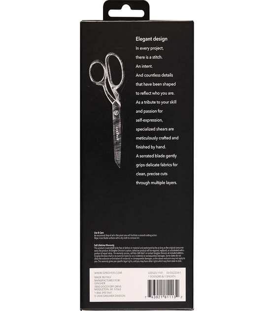 GINGHER Hardware Scissors 8 Knife Edge Dressmaker Shears Designer Series  Rynn 