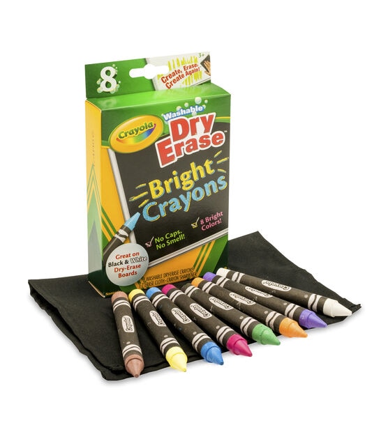 Crayola 8ct Bright Dry Erase Washable Crayons, , hi-res, image 3