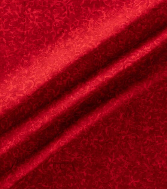 Deep Red Vine Batik Cotton Fabric, , hi-res, image 3