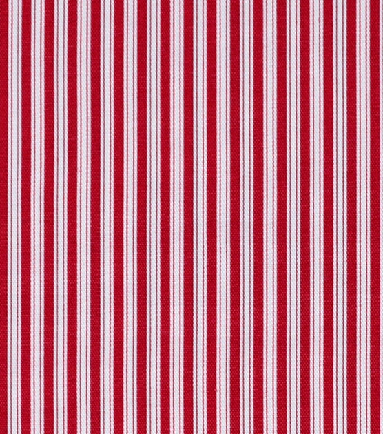 Magnolia Home Fashions Polo Stripe Scarlet Cotton Canvas Fabric, , hi-res, image 3