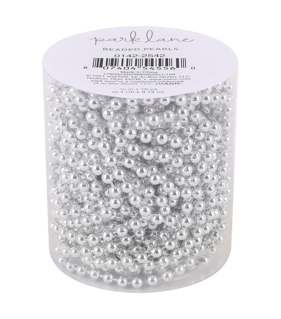 Park Lane 4mm Beaded Pearls in Canister - Metallic Silver