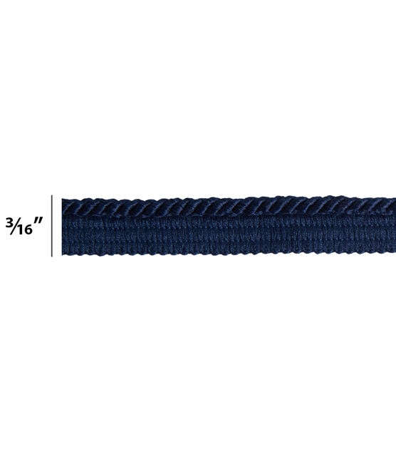 3/16in Navy Twisted Lip Cord Trim by Signature Series, , hi-res, image 8