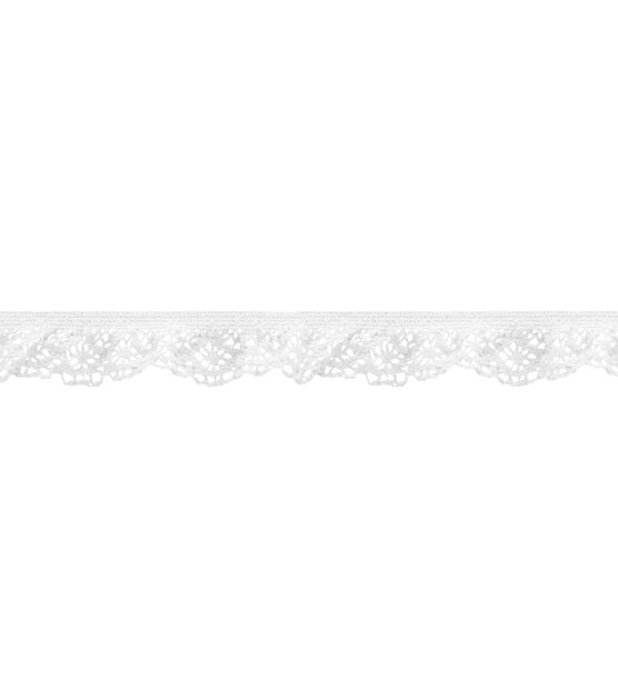 Wrights Stretch Ruffle Trim with Cluny Edge 0.75''x3' White, , hi-res, image 2