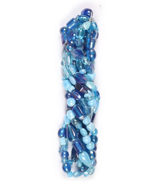 14" Blue Multi Strand Glass Beads by hildie & jo, , hi-res, image 3