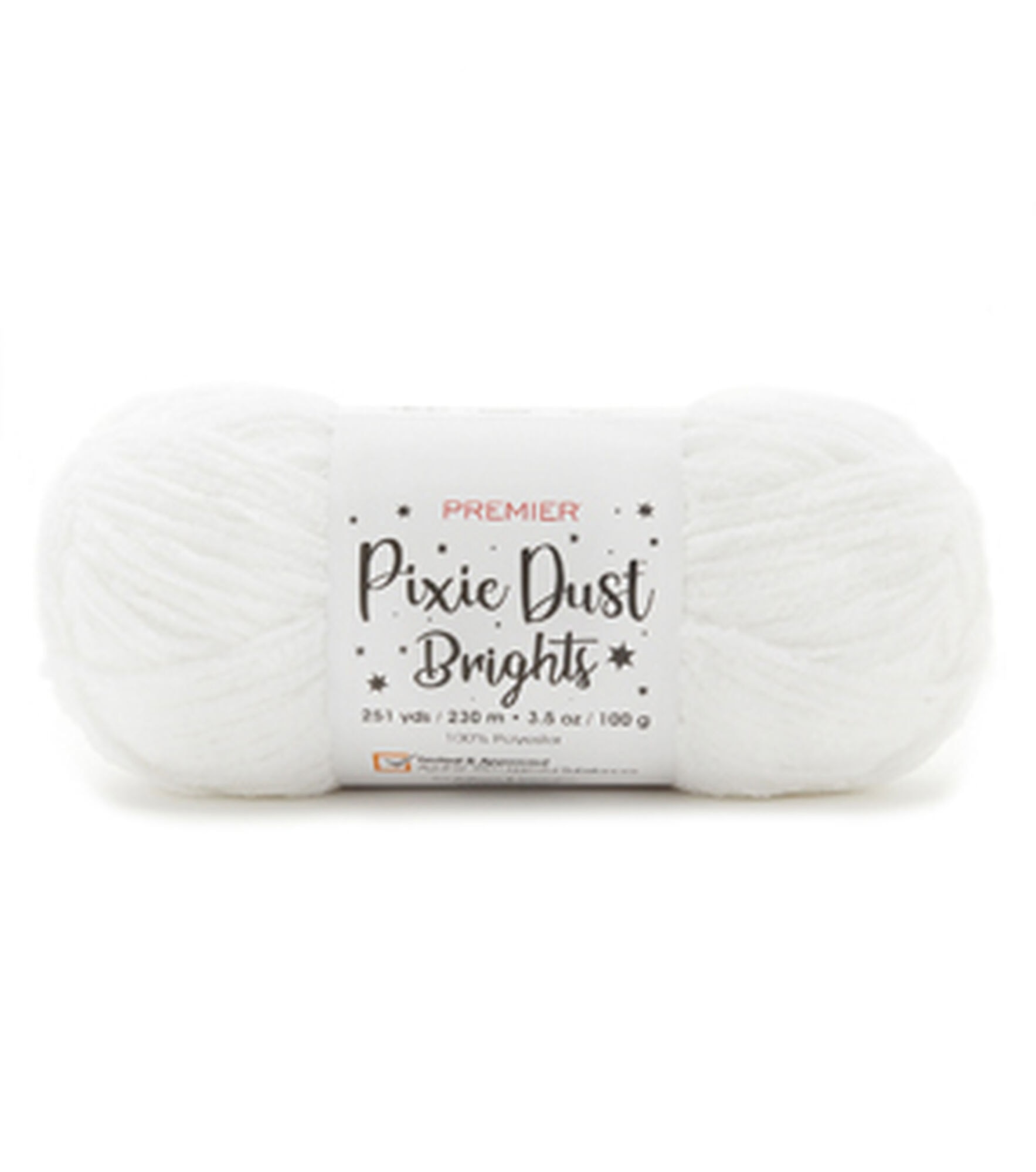Premier Yarns Pixie Dust Brights 251yds Worsted Polyester Yarn, White, hi-res