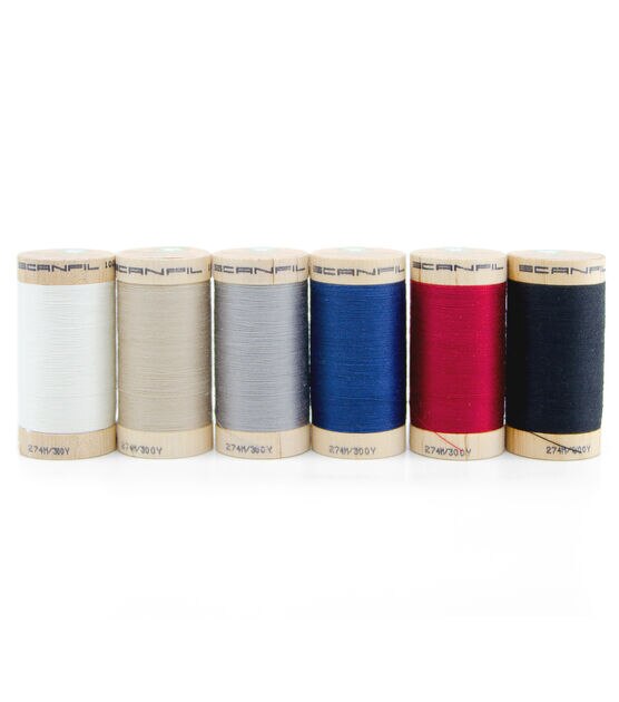 SCANFIL 300yd Organics Cotton 30wt Thread on Wooden Spools With Rack, , hi-res, image 8
