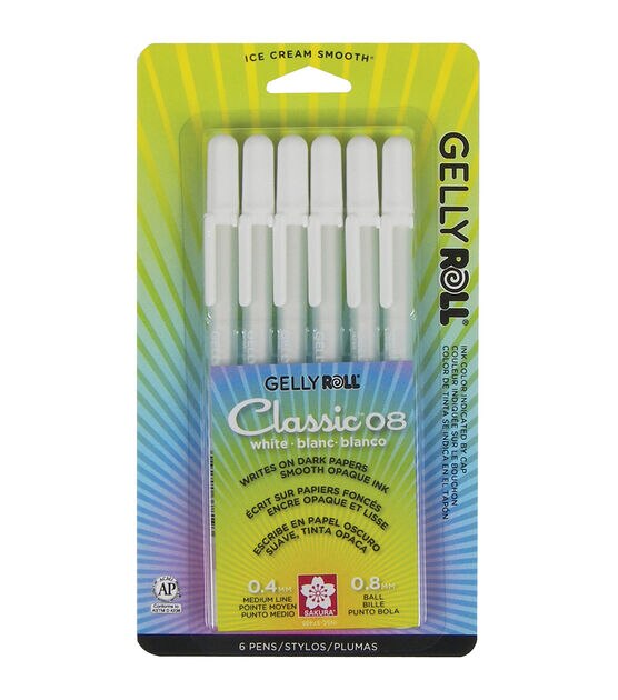 Gelly Roll Classic Pen, Bright White - 3 pens