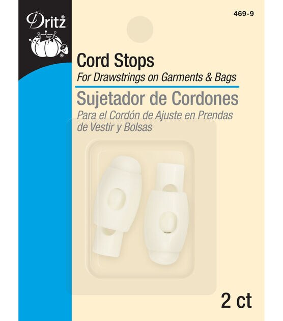 Dritz Cord Locks & Stops, White, 2 pc