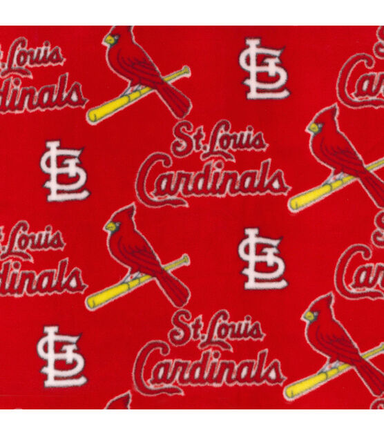 MLB Fleece St. Louis Cardinals Allover Red Fabric