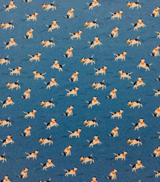 Blue Dogs Cotton Interlock Knit Fabric by POP!, , hi-res, image 1