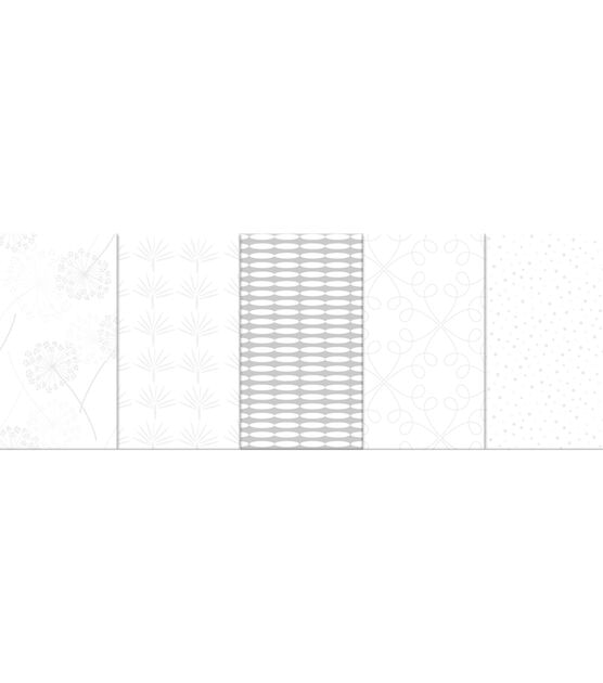 18" x 21" White Glitter Cotton Fabric Quarters 5ct by Keepsake Calico, , hi-res, image 2