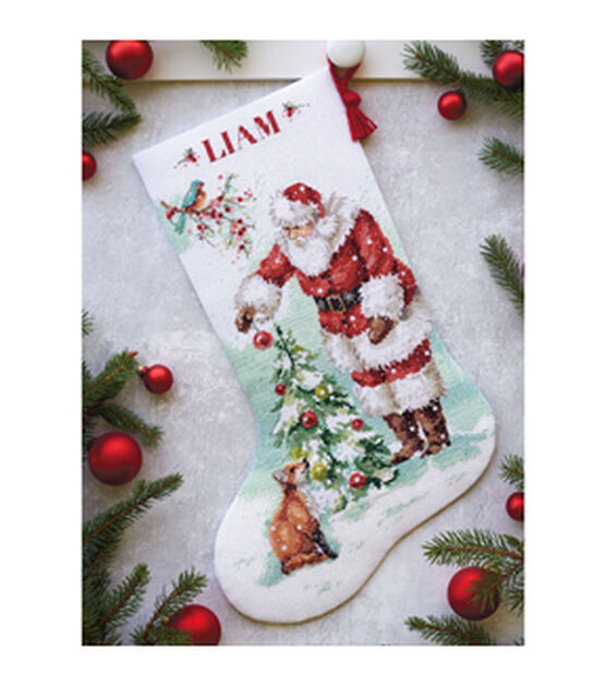DIY Dimensions Skating Christmas Counted Cross Stitch Stocking Kit 09602 