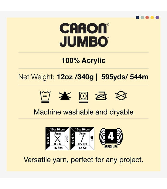 Caron Jumbo Print 595yds Worsted Acrylic Yarn, , hi-res, image 5